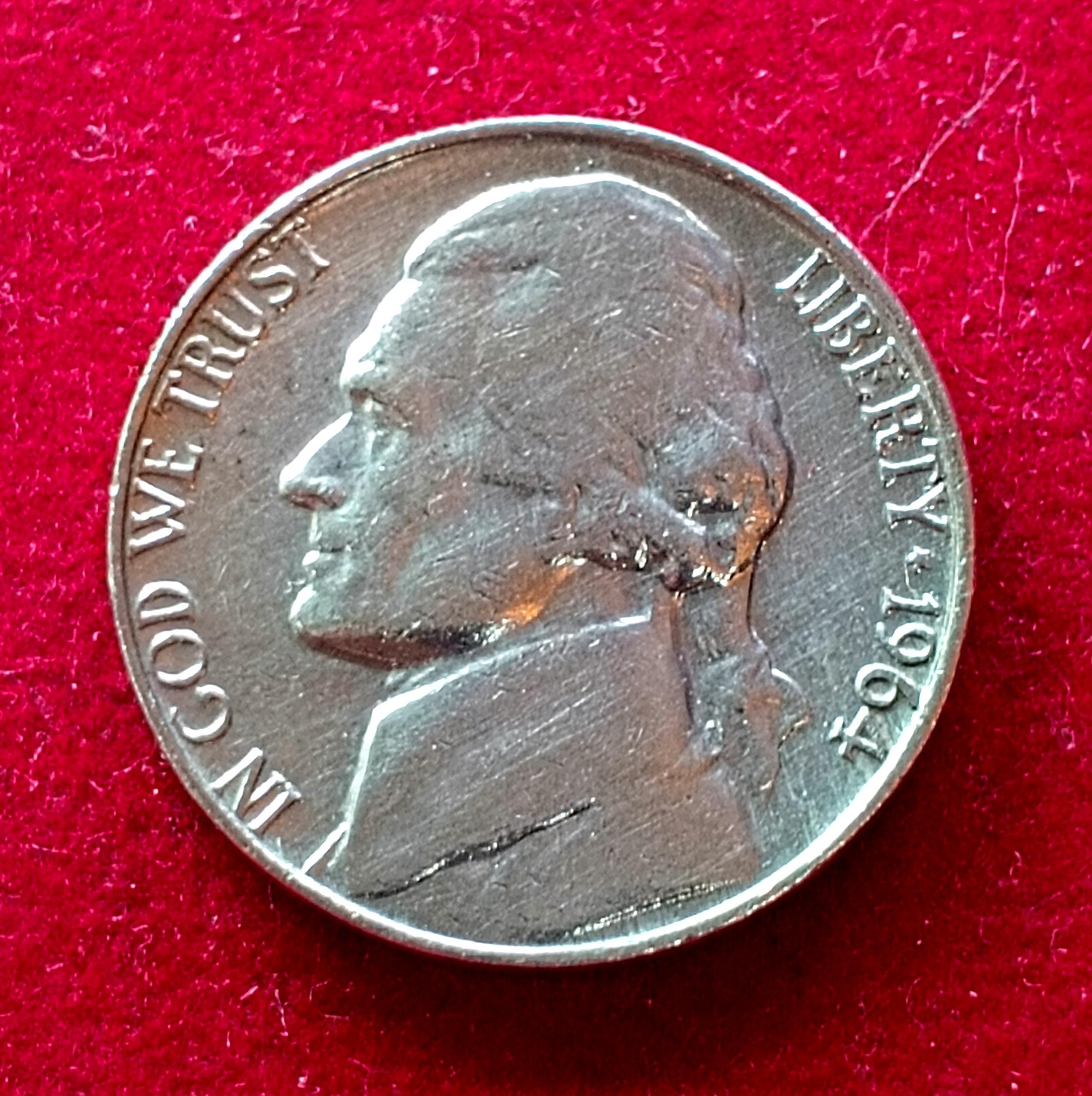 United States (USA) 5 Cents Jefferson Nickel 1964 Coin