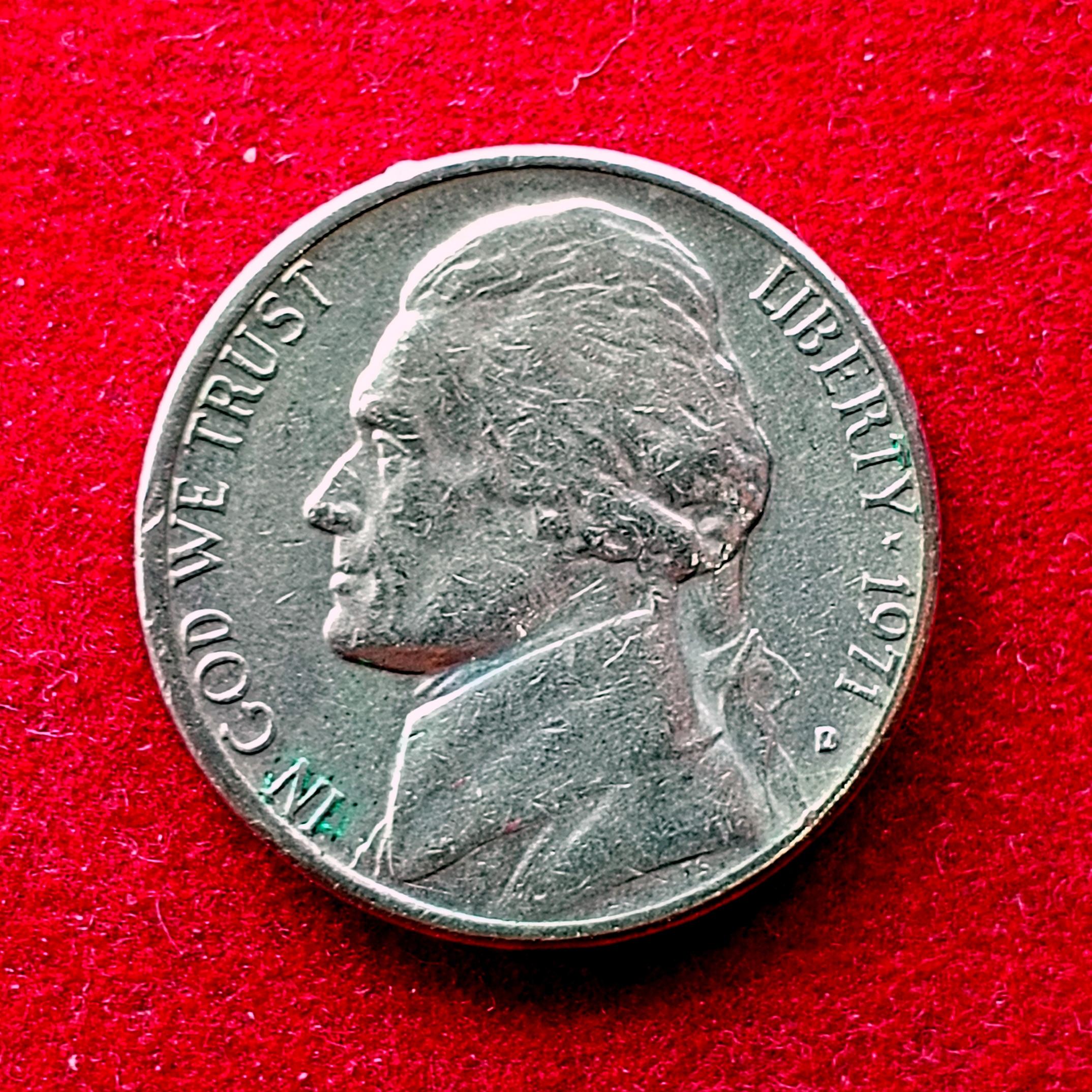 United States (USA) 5 Cents Jefferson Nickel 1971 Coin