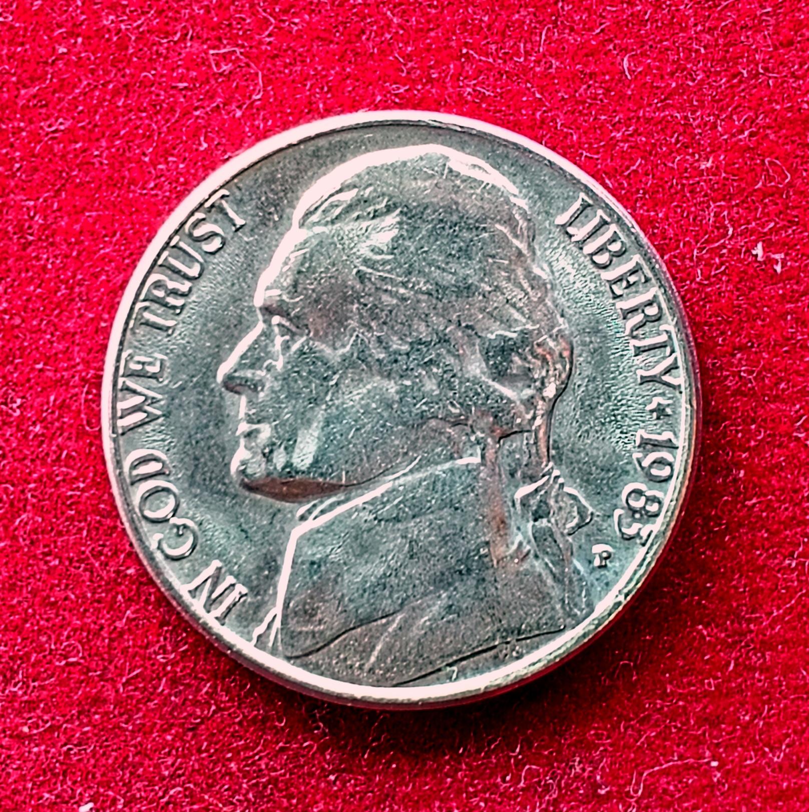 United States (USA) 5 Cents Jefferson Nickel 1983 Coin