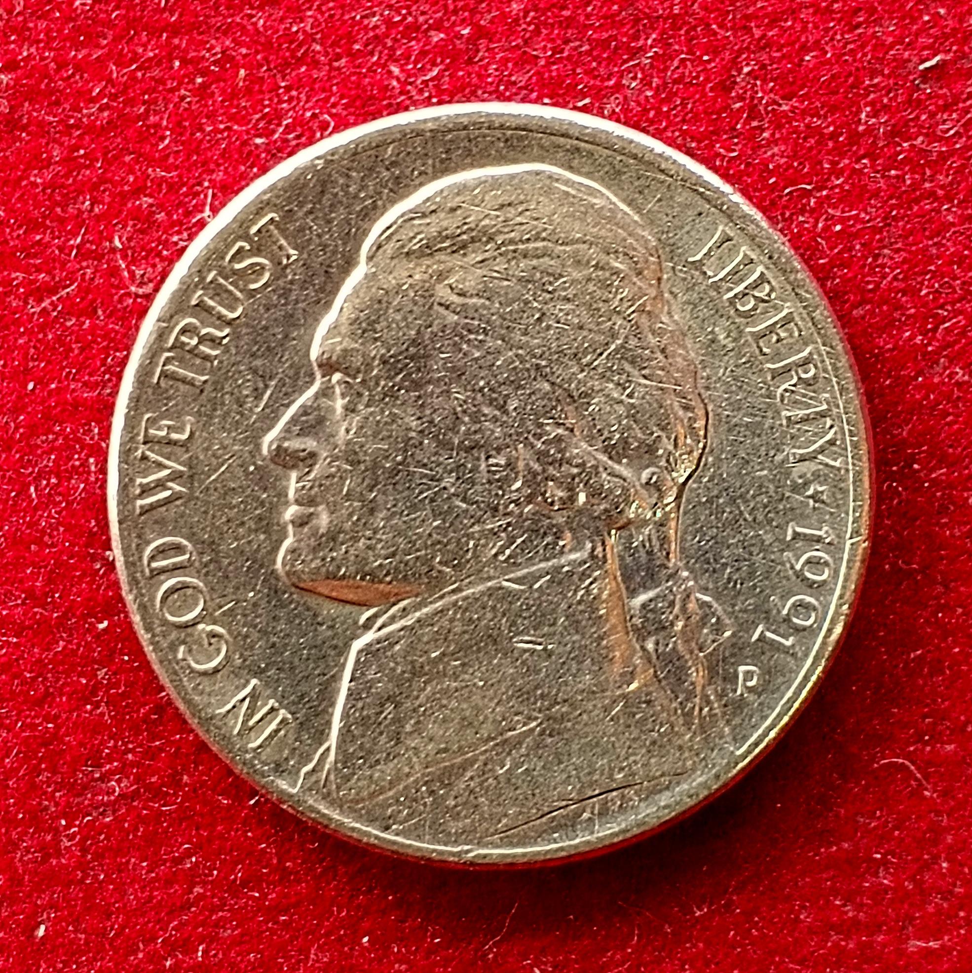 United States (USA) 5 Cents Jefferson Nickel 1991 Coin