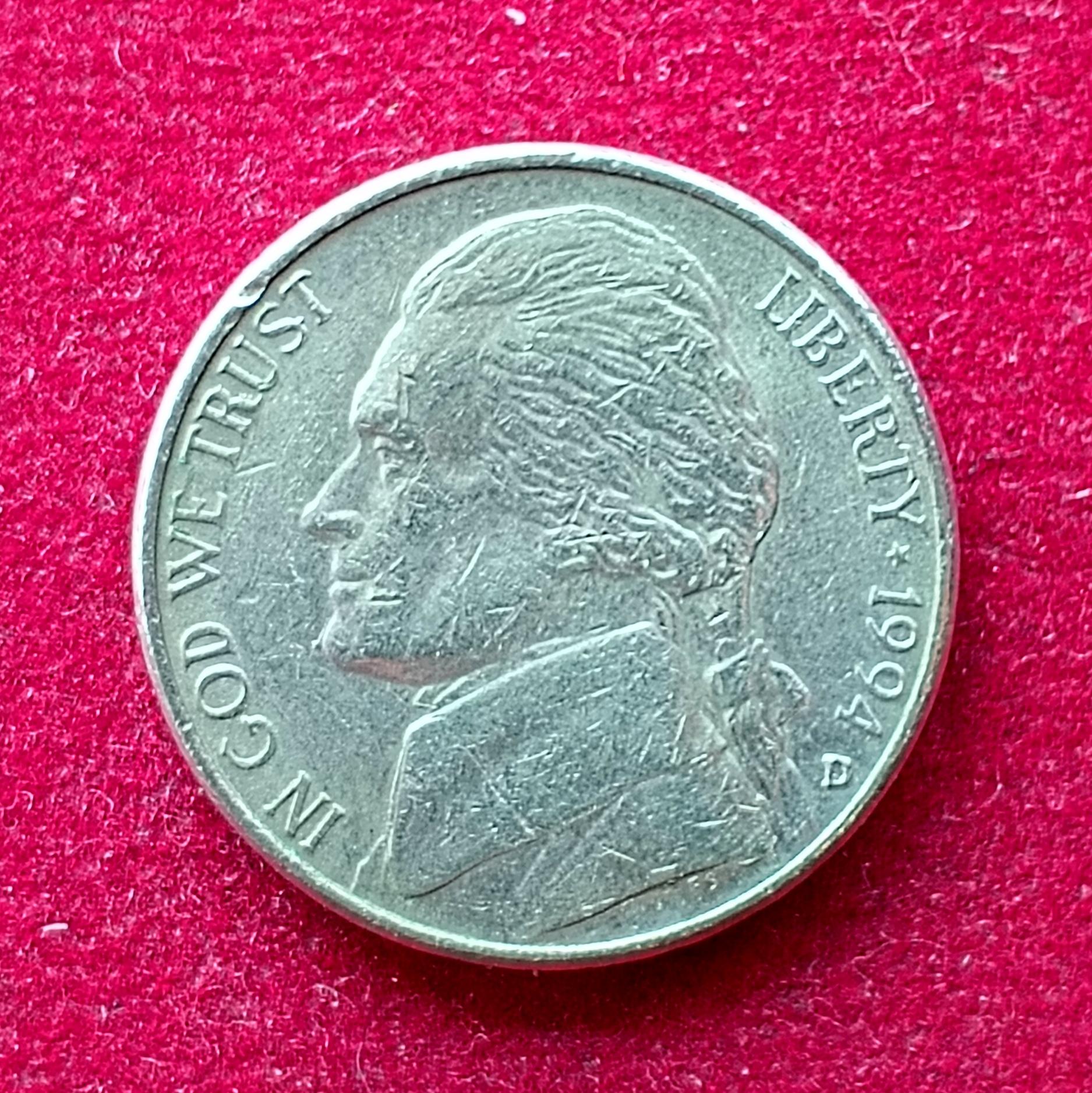 United States (USA) 5 Cents Jefferson Nickel 1994 Coin