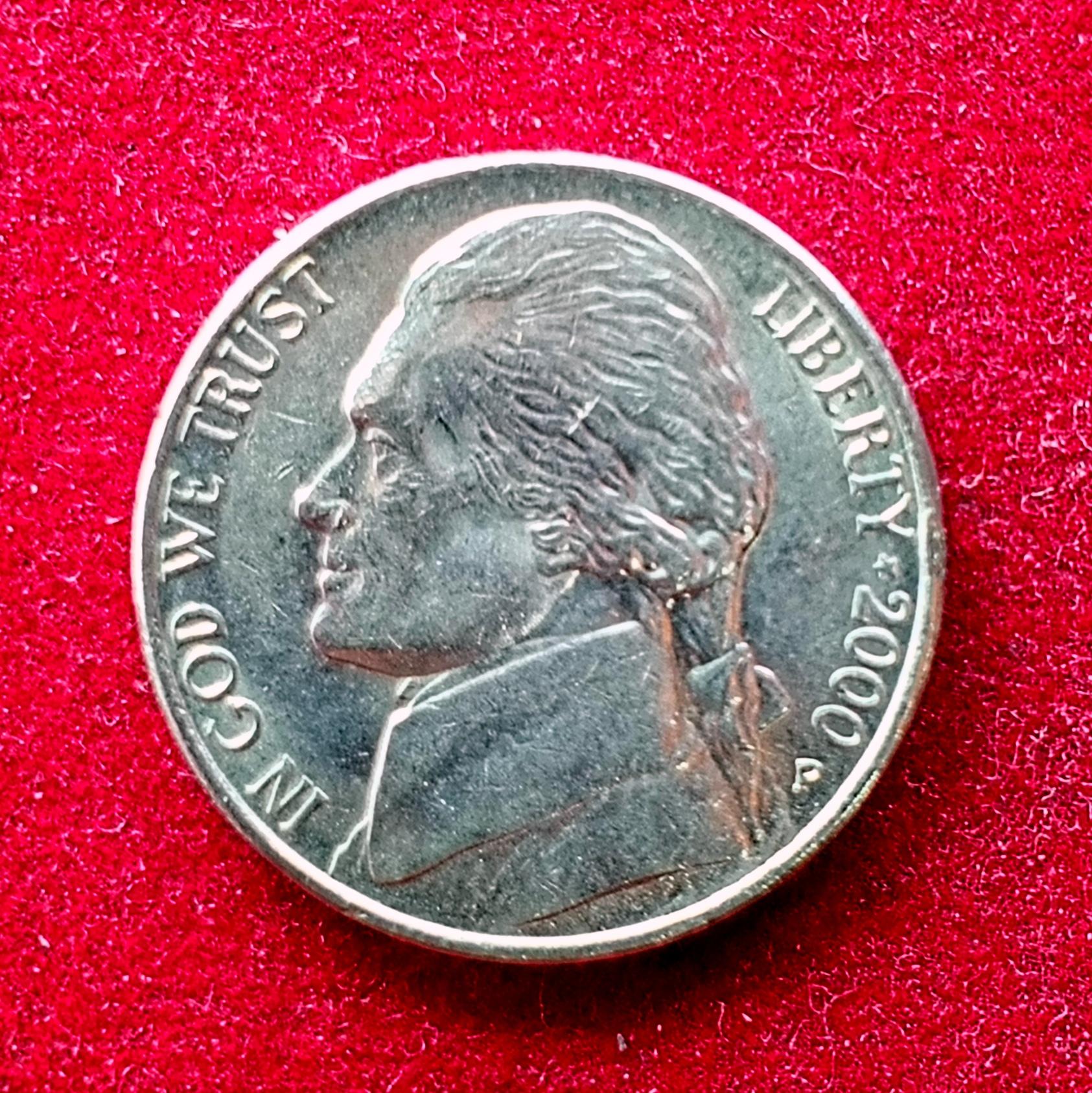 United States (USA) 5 Cents Jefferson Nickel 2000 Coin