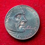 United States (USA) 5 Cents "Jefferson Nickel" Westward Journey, Bison 2005 Coin