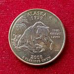 United States (USA) ¼ Dollar "Washington Quarter" Alaska 2008 Coin  (D - Mint of Denver)