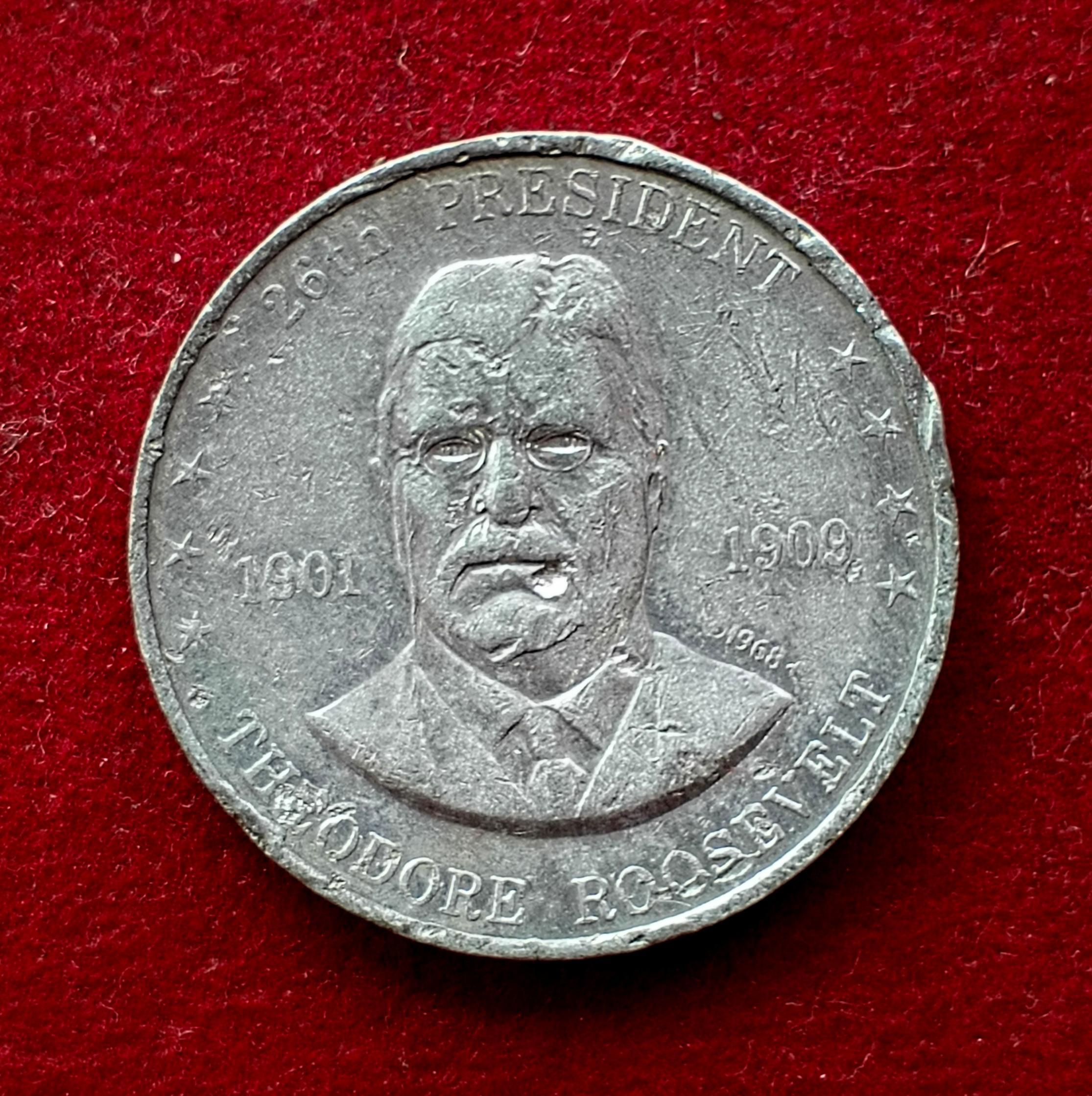United States (USA) Token - Shell's Mr. President Coin Game Theodore Roosevelt 1968 Coin