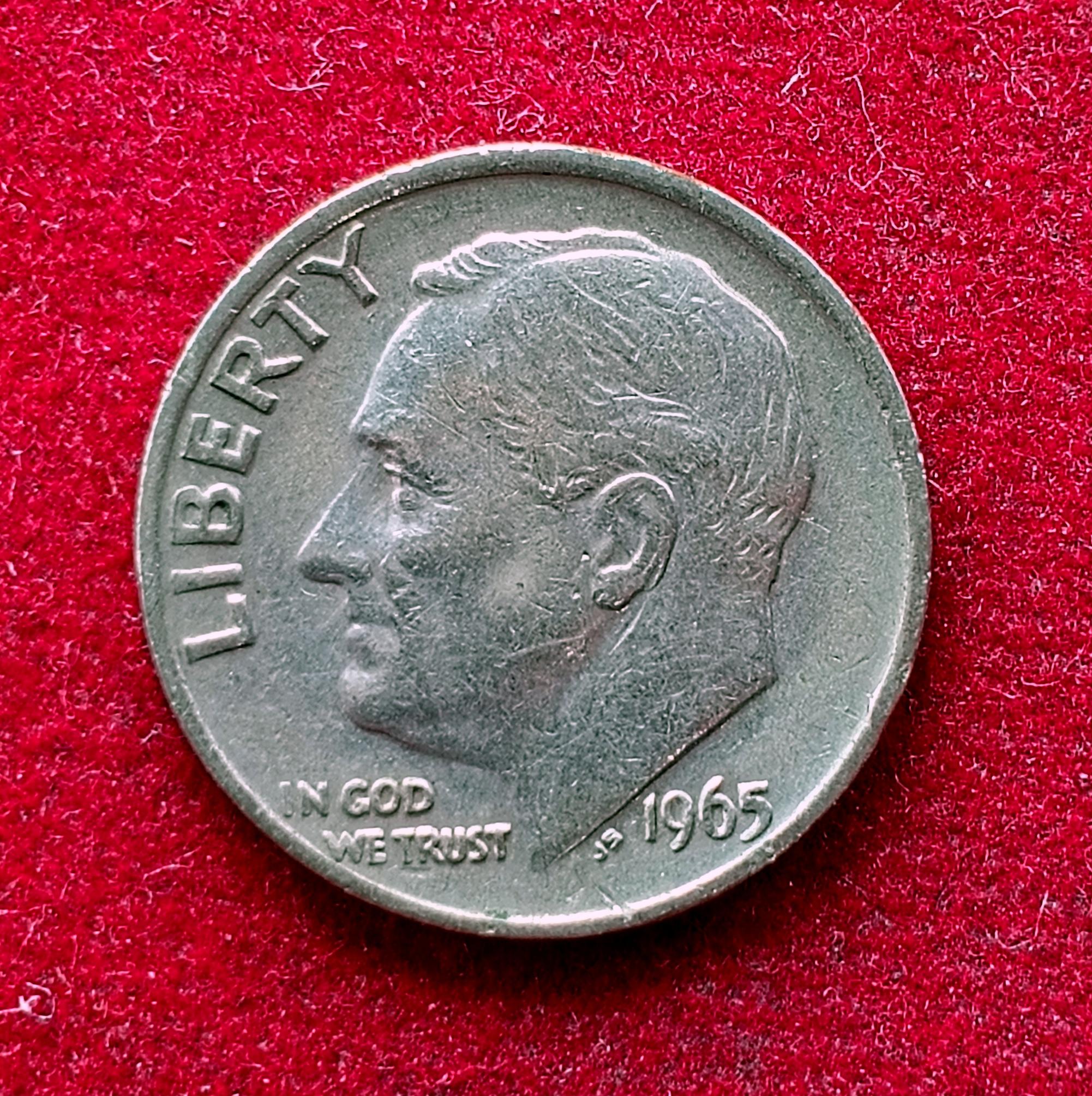 United States(USA) 1 Dime Roosevelt Dime 1965 Coin