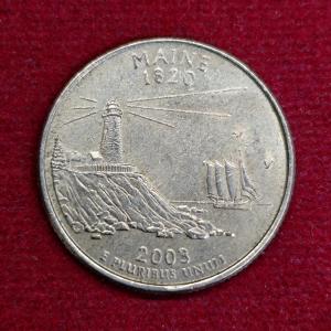 USA 1/4 Dollar "Washington Quarter" Maine 2003 Coin