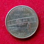 USA 1/4 Dollar "Washington Quarter" North Carolina 2001 Coin  P (Mint of Philadelphia)