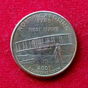 USA 1/4 Dollar "Washington Quarter" North Carolina 2001 Coin  P (Mint of Philadelphia)