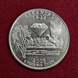 USA ( United States) 1/4  Dollar "Washington Quarter" Arkansas 2003 Coin