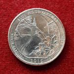 USA ( United States) 1/4  Dollar "Washington Quarter" Blue Ridge Parkway, North Carolina 2015 Coin