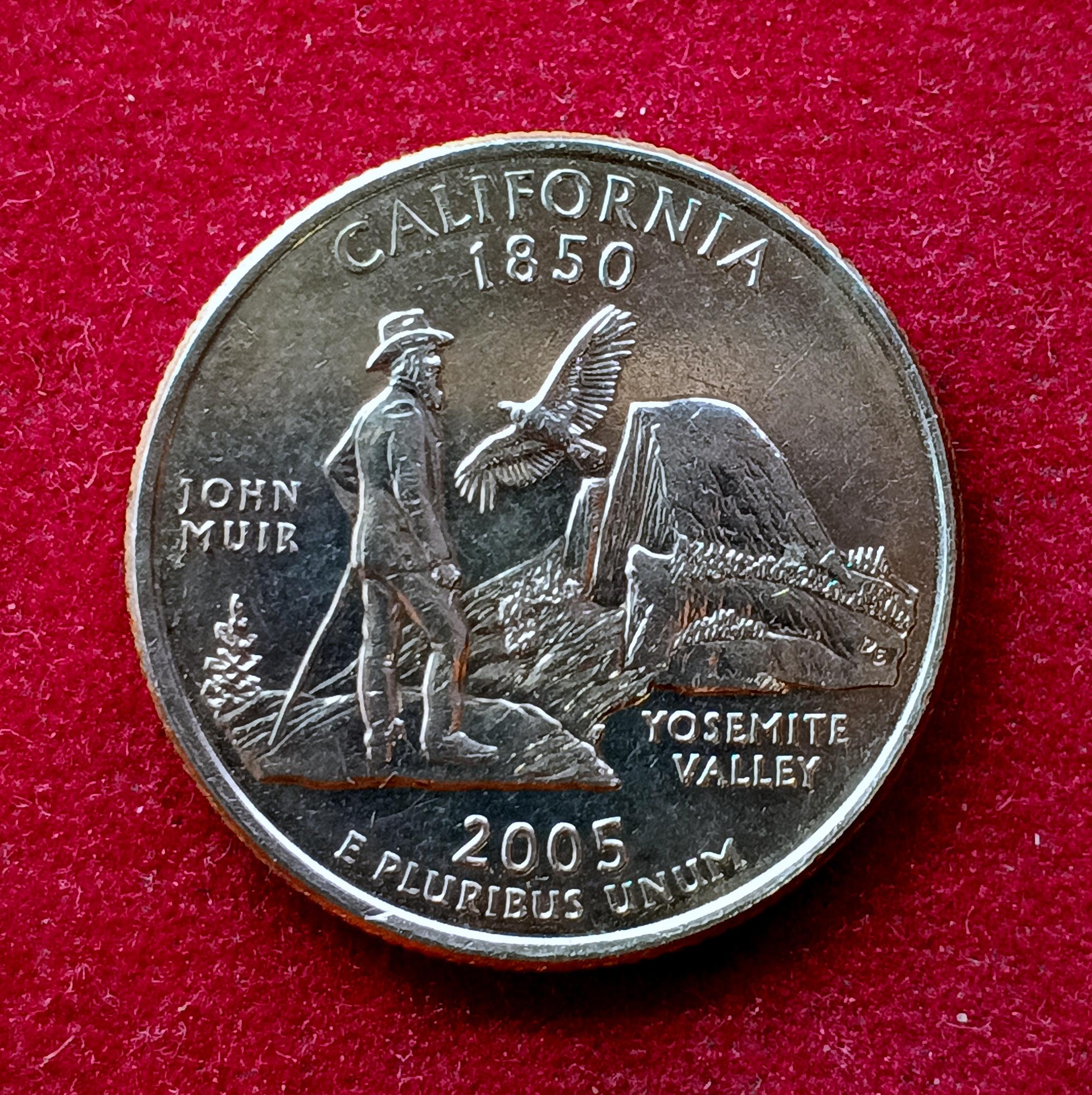 USA ( United States) 1/4 Dollar "Washington Quarter California 2005 Coin