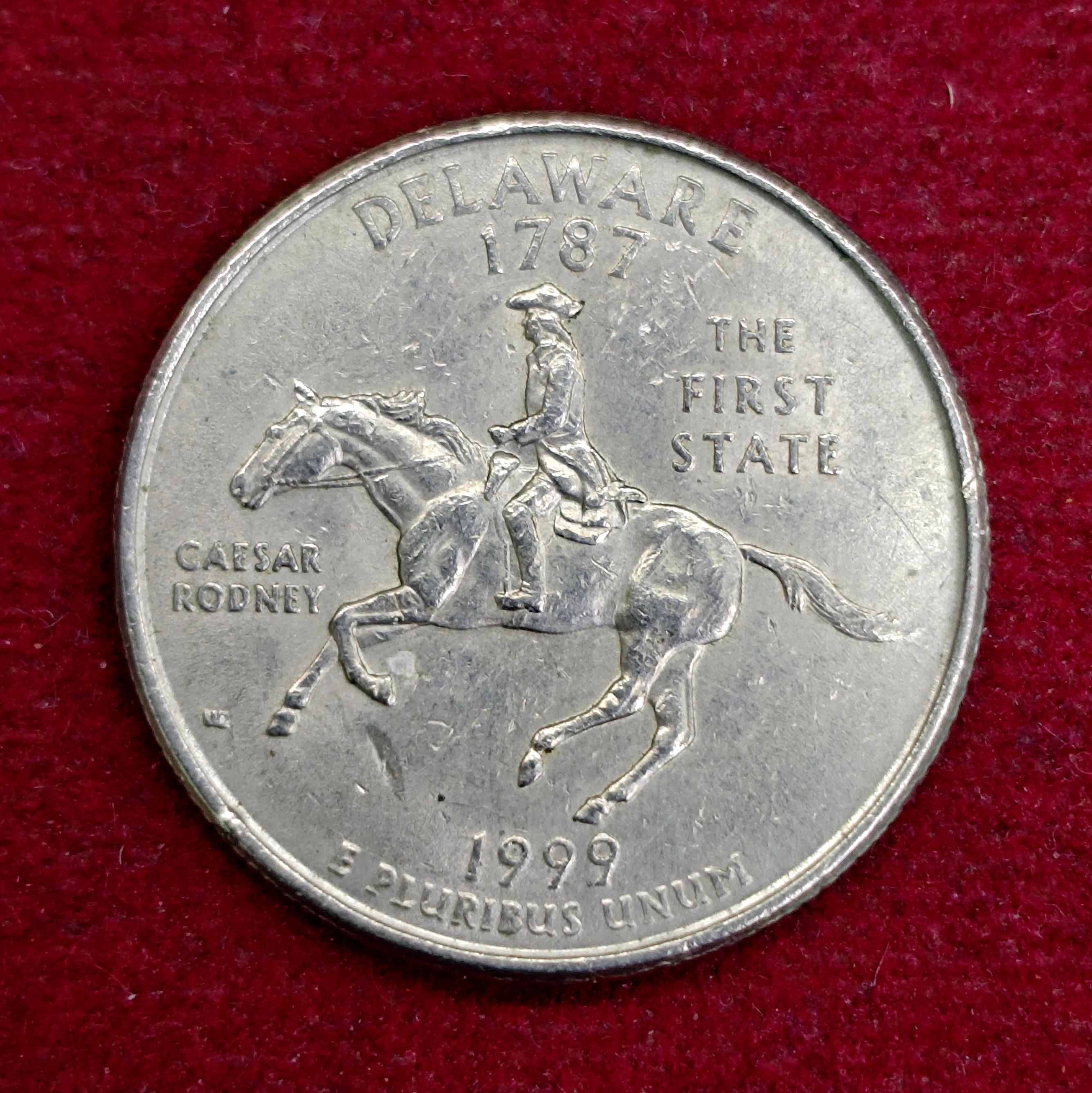 USA ( United States) 1/4  Dollar "Washington Quarter"  Delaware 1999 Coin