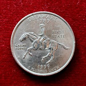 USA ( United States) 1/4  Dollar "Washington Quarter"  Delaware 1999 Coin (D - Mint of Denver)