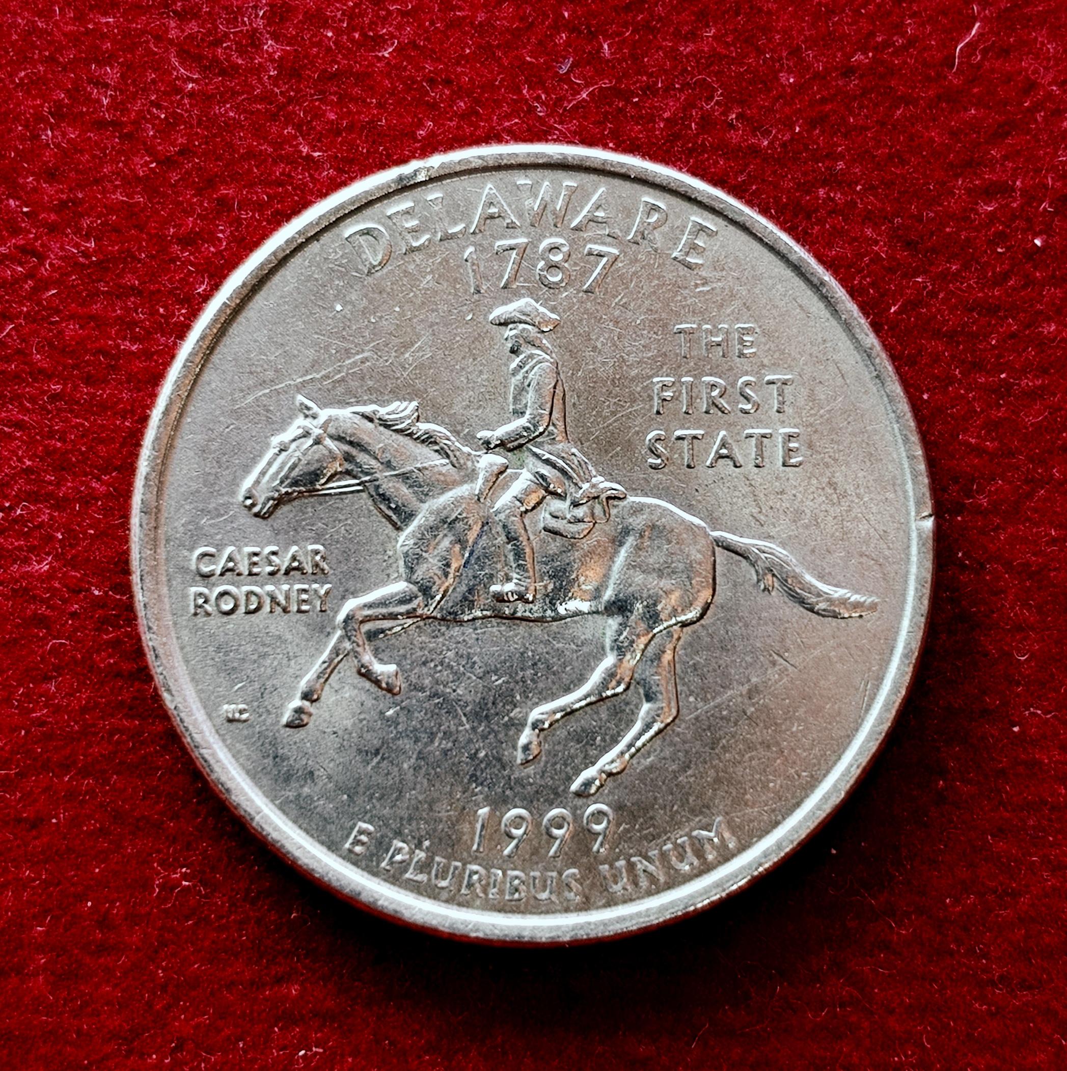 USA ( United States) 1/4  Dollar "Washington Quarter"  Delaware 1999 Coin (D - Mint of Denver)