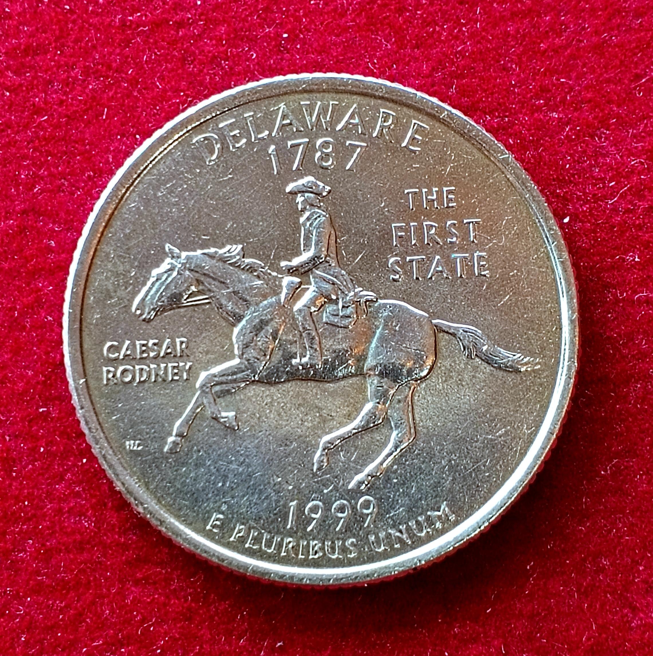 USA ( United States) 1/4  Dollar "Washington Quarter"  Delaware 1999 Coin (D - Mint of Denver)