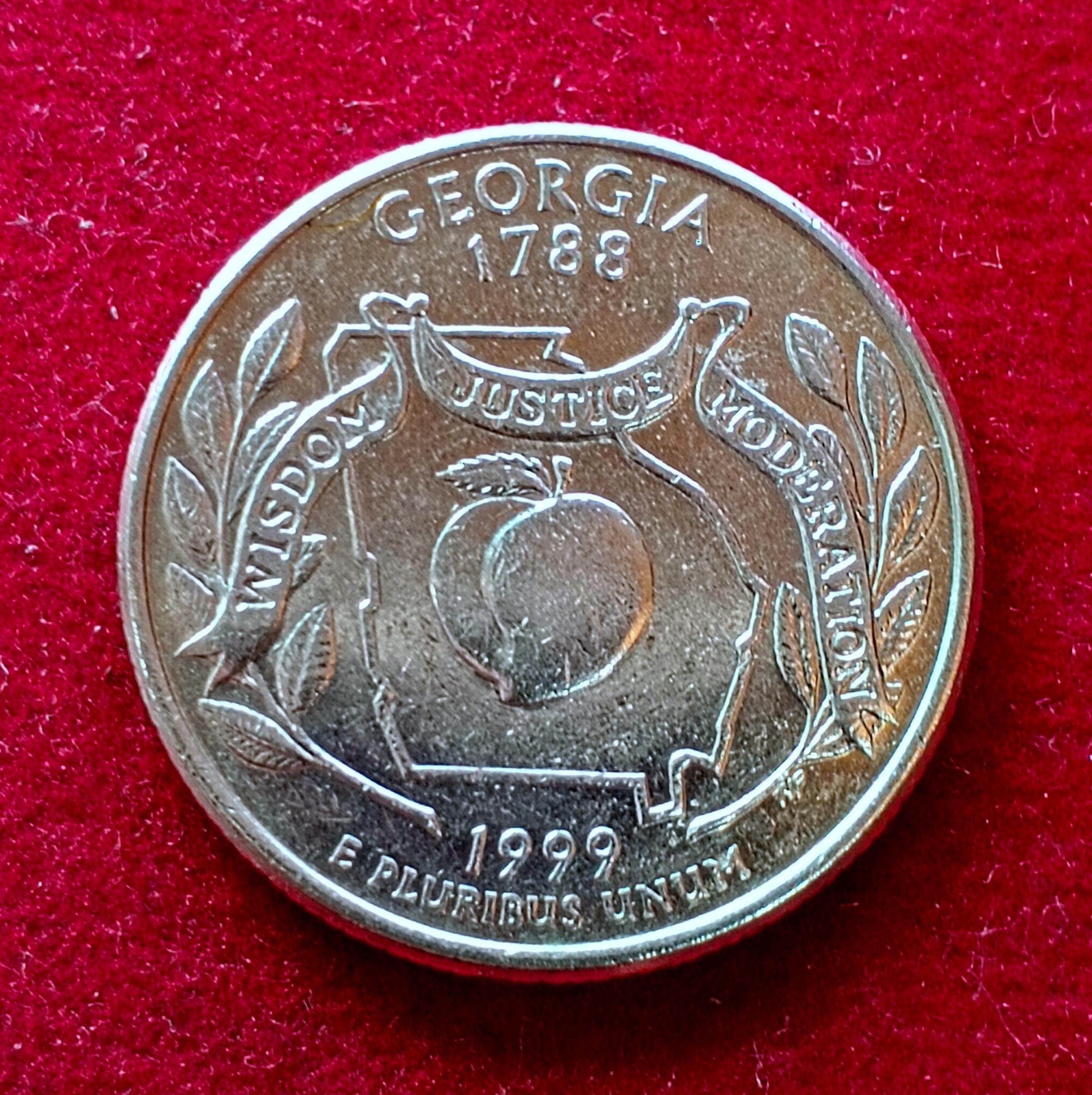 USA ( United States) 1/4  Dollar "Washington Quarter"  Georgia 1999 Coin D (Mint of Denver)