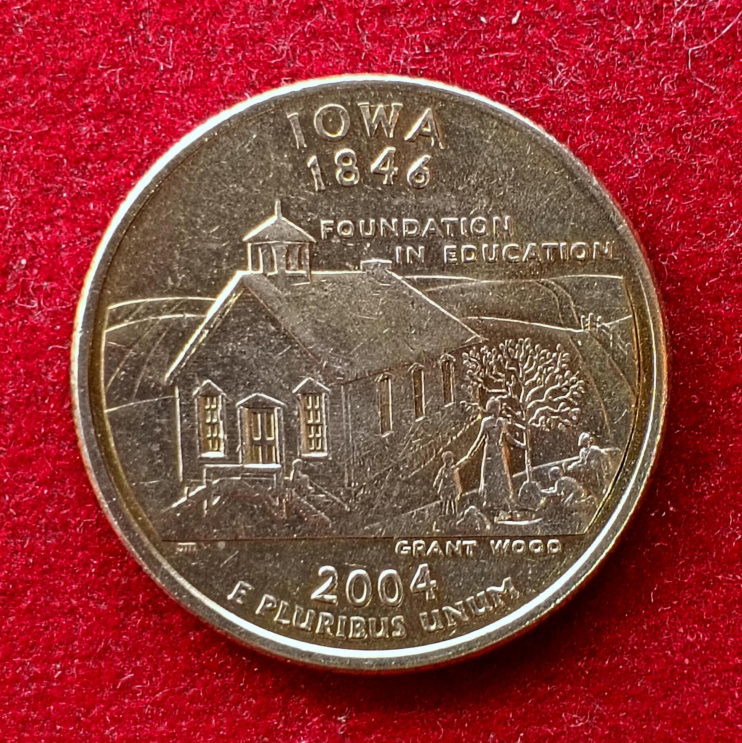 USA ( United States) 1/4 Dollar “Washington Quarter” Iowa 2004 Coin