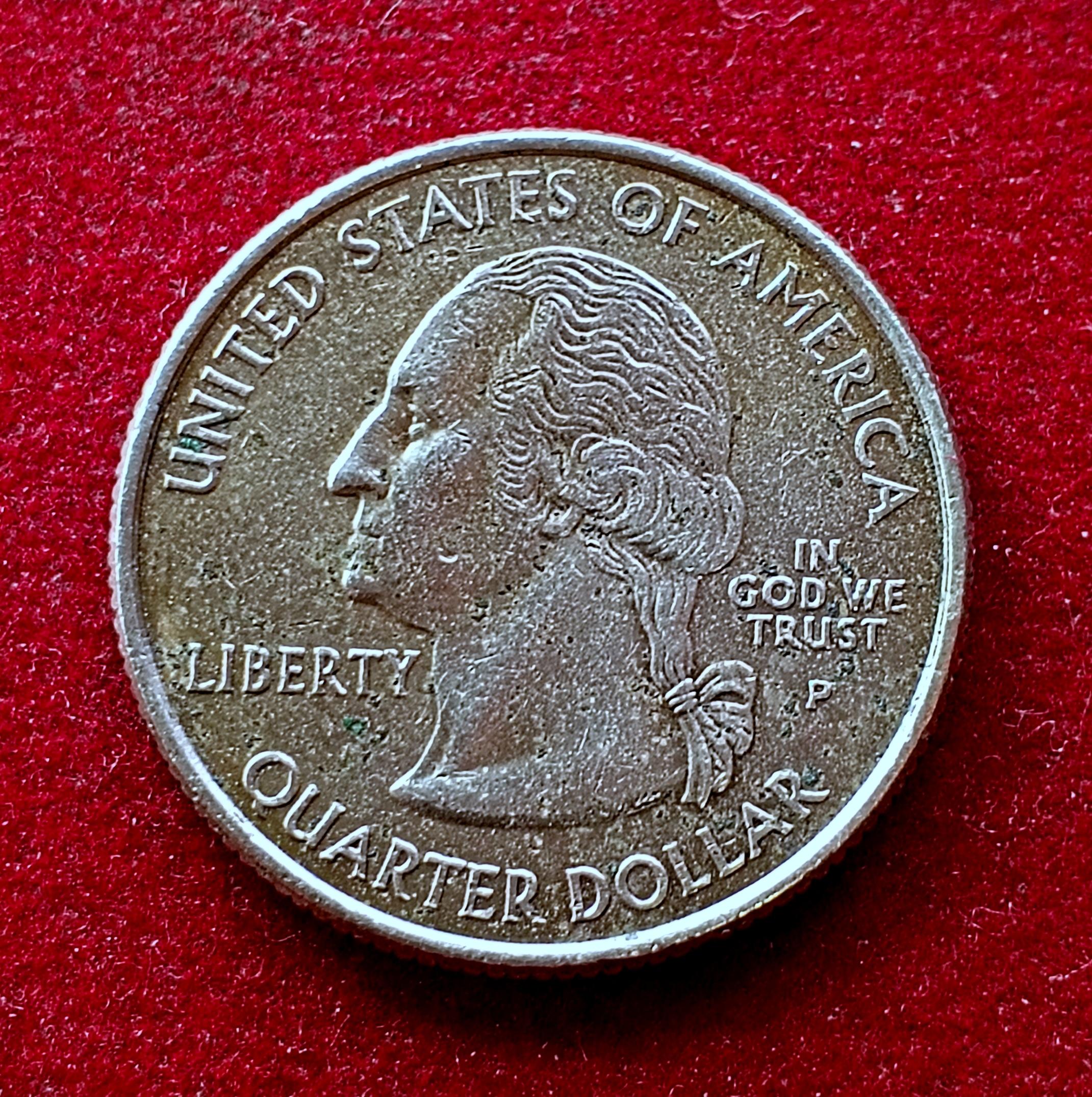 USA ( United States) 1/4 Dollar "Washington Quarter  Louisiana State  2002 Coin (P - Mint of Philadelphia)