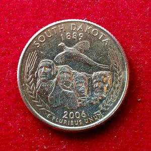 USA ( United States) 1/4  Dollar "Washington Quarter" South Dakota 2006 Coin