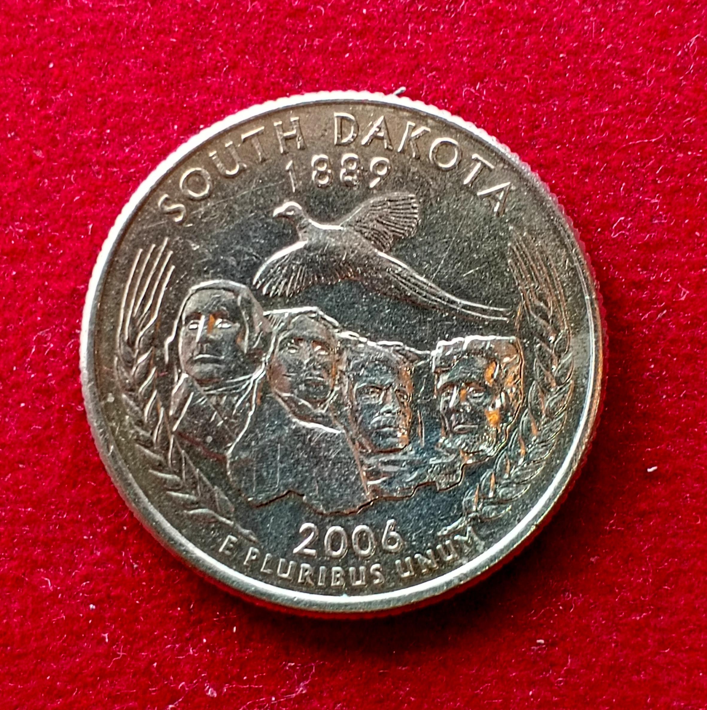 USA ( United States) 1/4  Dollar "Washington Quarter" South Dakota 2006 Coin