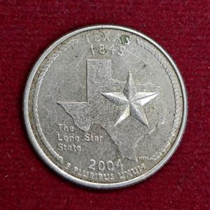 USA ( United States) 1/4 Dollar "Washington Quarter" Texas 2004 Coin