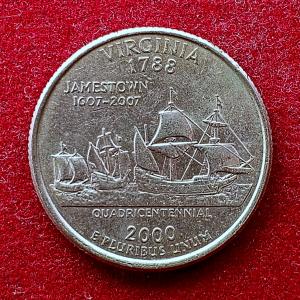 USA ( United States) 1/4  Dollar "Washington Quarter" Virginia 2000 Coin