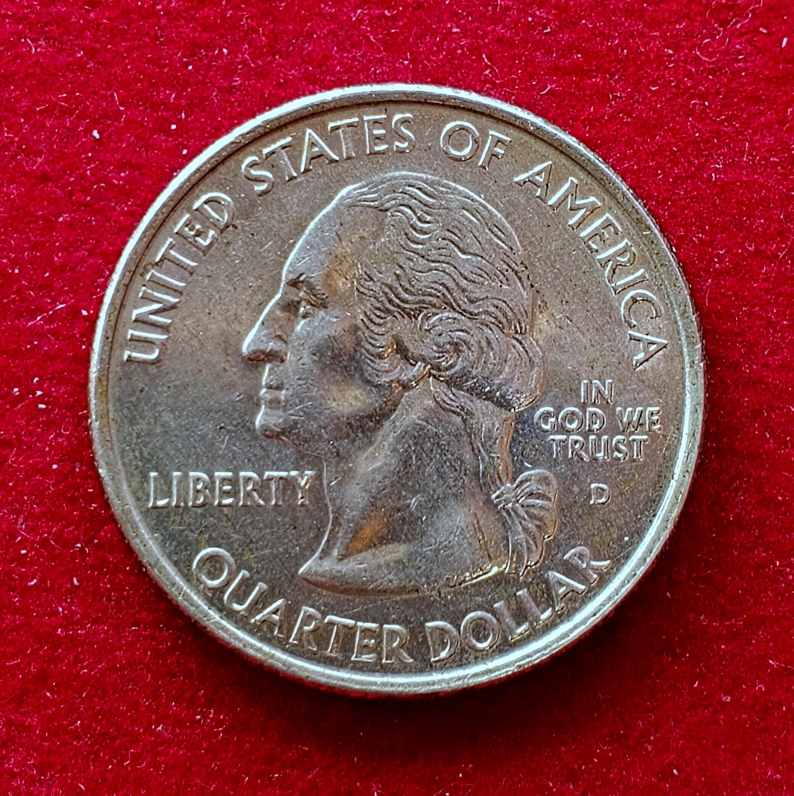 USA ( United States) 1/4  Dollar "Washington Quarter" Virginia 2000 Coin  (D - Mint of Denver)