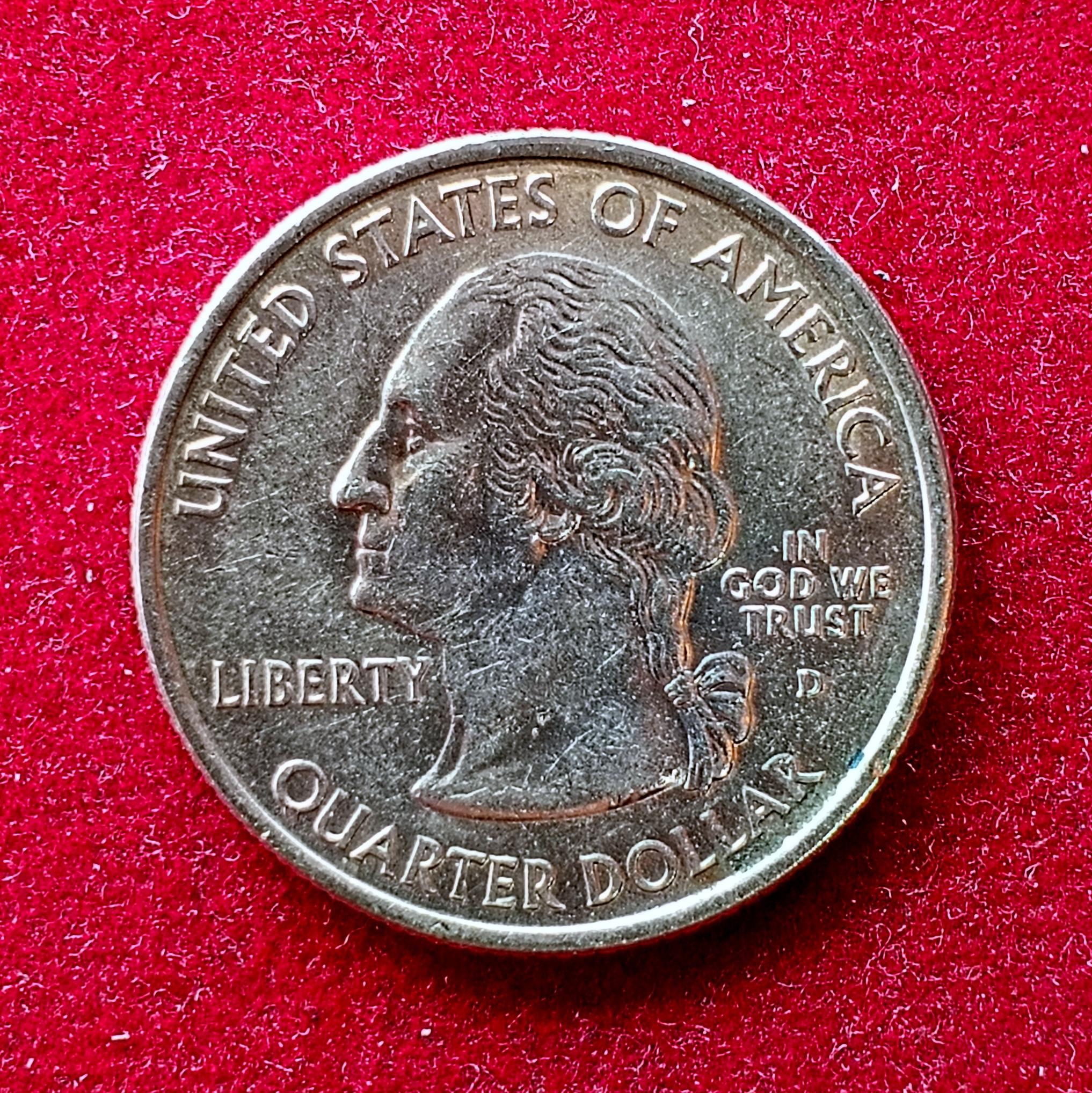 USA ( United States) 1/4  Dollar "Washington Quarter" Virginia 2000 Coin  (D - Mint of Denver)
