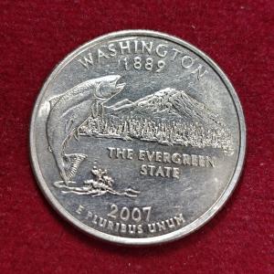USA ( United States) 1/4  Dollar "Washington Quarter" Washington 2007 Coin (D - Mint Of Denver)