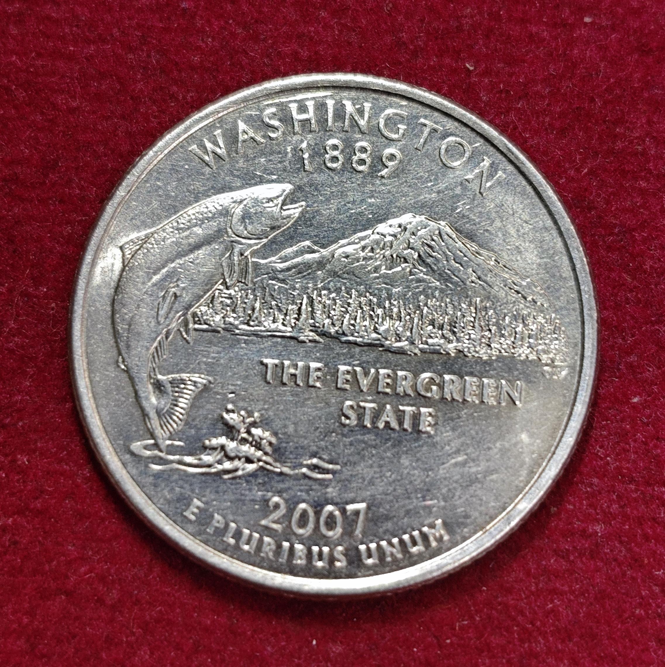 USA ( United States) 1/4  Dollar "Washington Quarter" Washington 2007 Coin (D - Mint Of Denver)