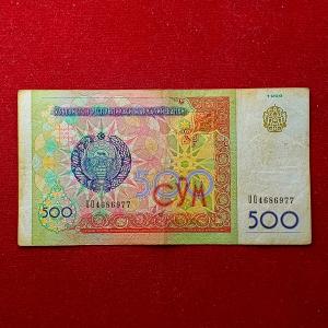 Uzbekistan 500 Som Equestrian Statue of Amir Timur 1999 Banknote