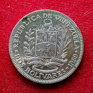 Venezuela 2 Bolivares 1989 Coin