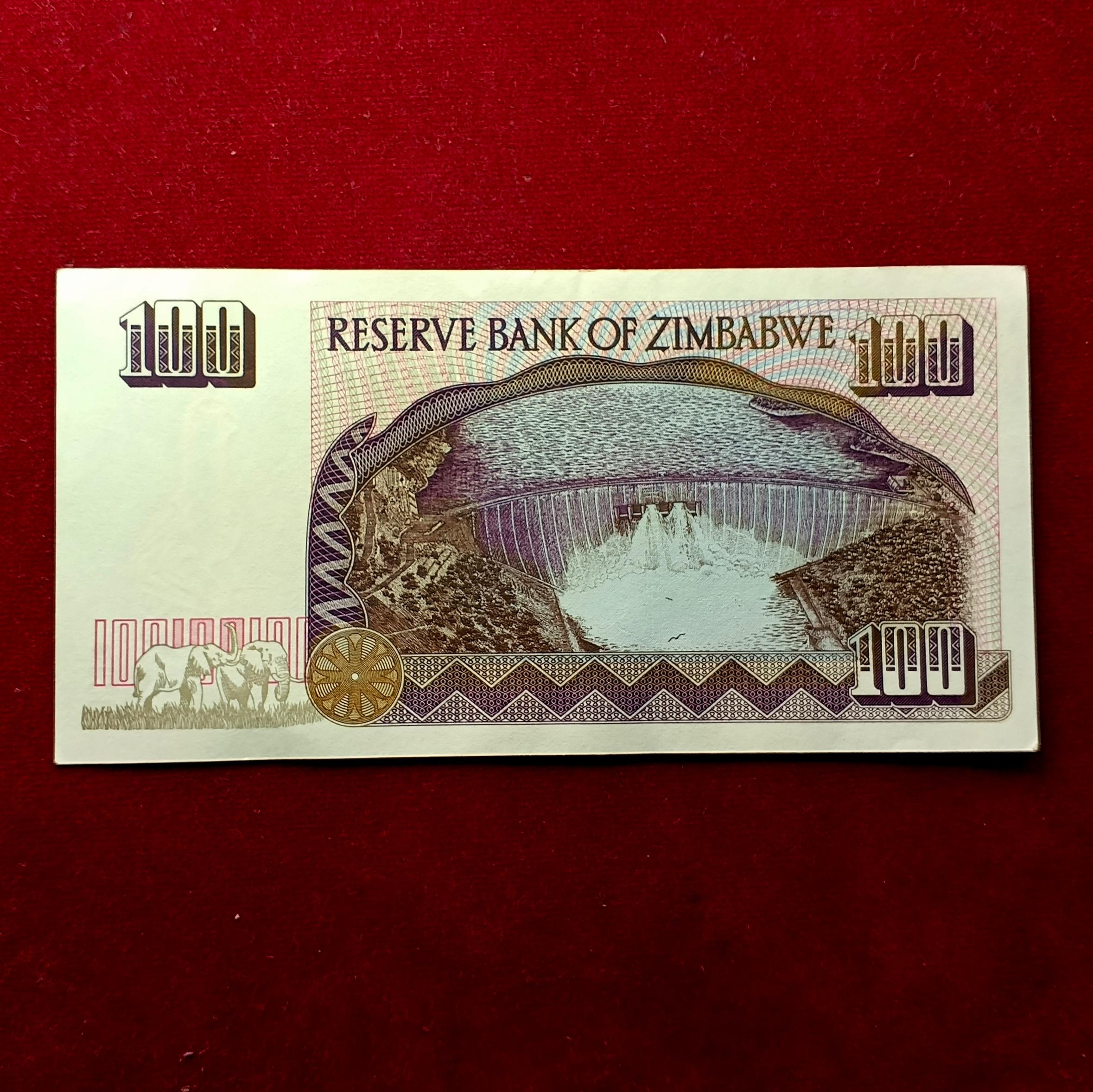 Zimbabwe 100 Dollars Matopos National Park 1995 Banknote