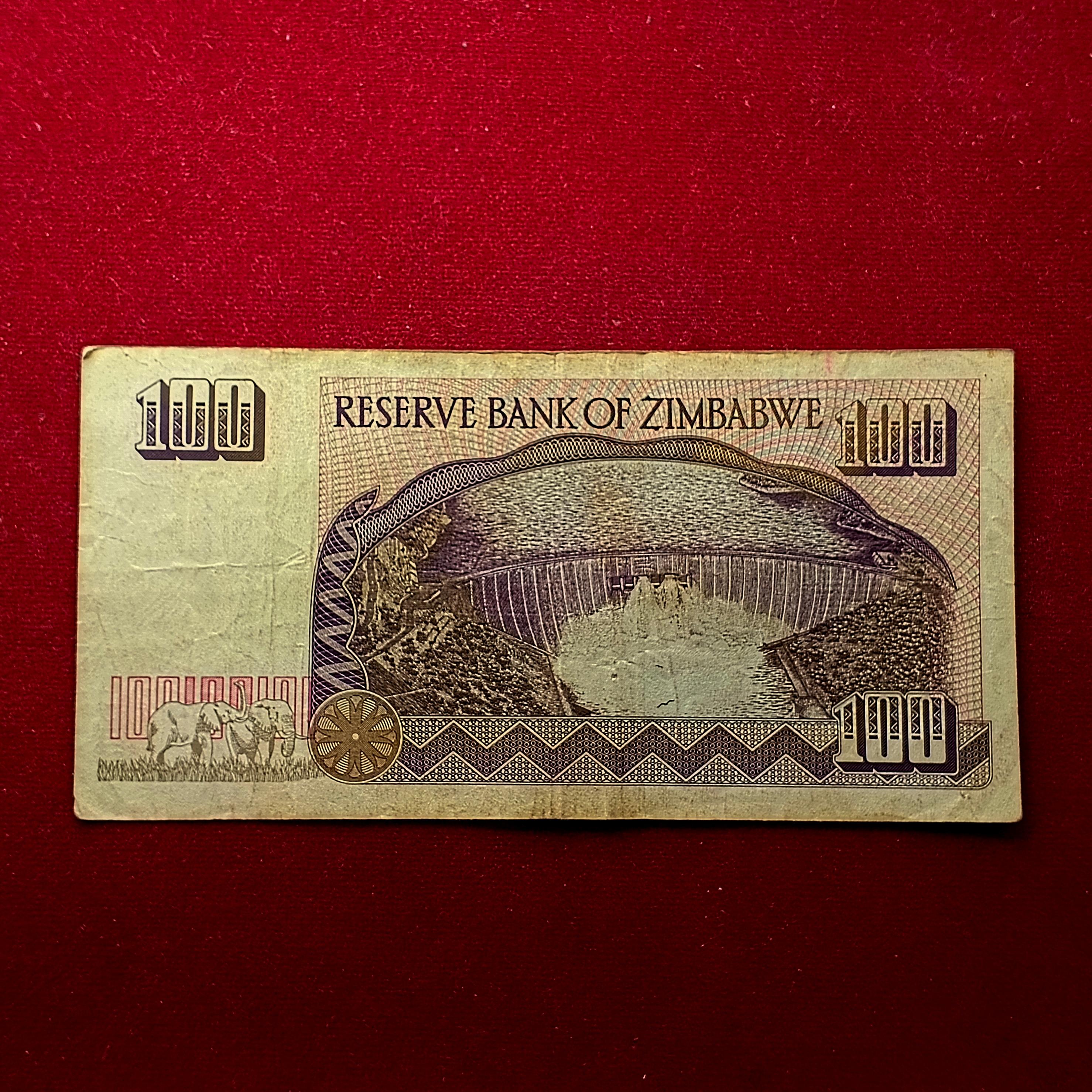 Zimbabwe 100 Dollars Matopos National Park 1995 Banknote